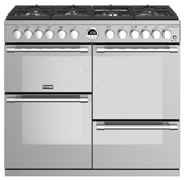 Stoves 444444492 S1000DF Sterling 100cm Stainless Steel Dual Fuel Range Cooker