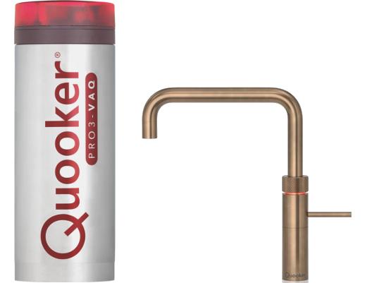 Quooker 3FSPTN PRO3 Fusion Square Patinated Brass Boiling Water Tap