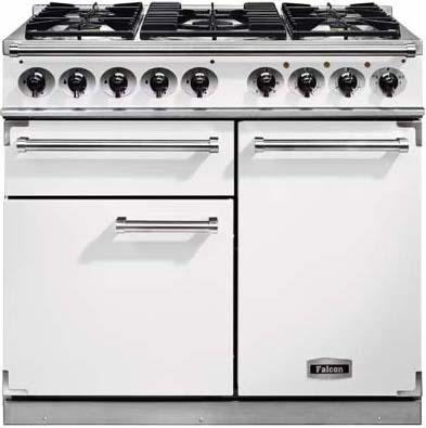 Falcon F1000DXDFWH/NM 98650 1000 Deluxe Dual Fuel White Range Cooker