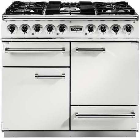 Falcon F1092DXDFWH/NM 82300 1092 Deluxe Dual Fuel White Range Cooker