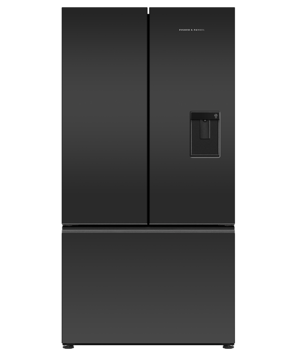 Fisher & Paykel RF540AZUB5 Black Glass Freestanding French Door Fridge Freezer
