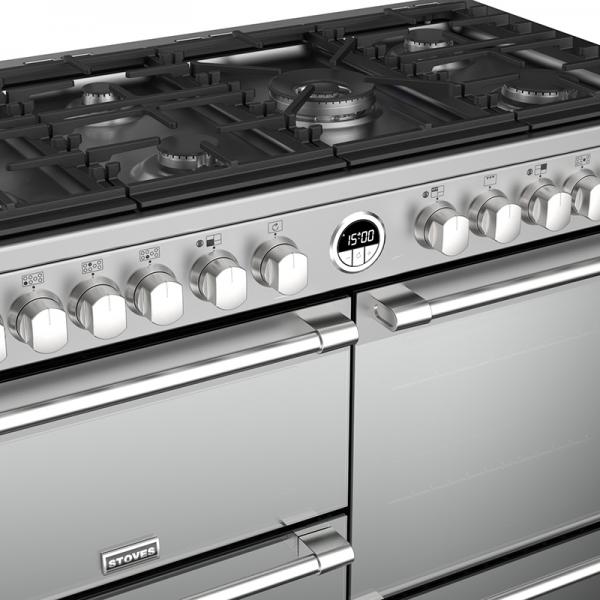 Stoves 444444952 S1100DF Sterling Deluxe 110cm Stainless Steel Dual Fuel Range Cooker	