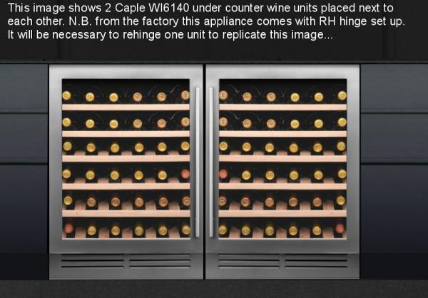 Caple WI6140 Undercounter Single Zone Wine Cabinet Pack