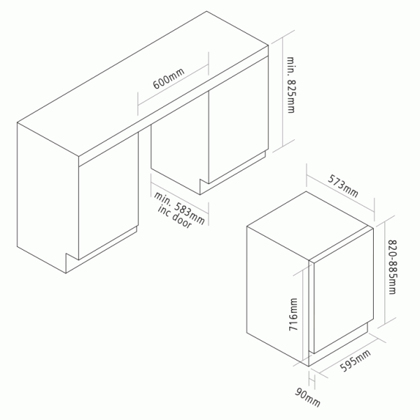 Caple Wi6134WH 60cm Undercounter Dual ZoneWine Cabinet