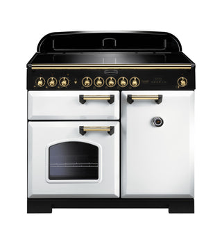 Rangemaster Classic Deluxe 100cm Induction Range Cooker With Brass Trim
