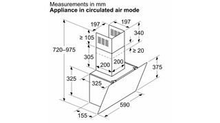 Neff D63IDK1S0B 60cm Angled Chimney Hood