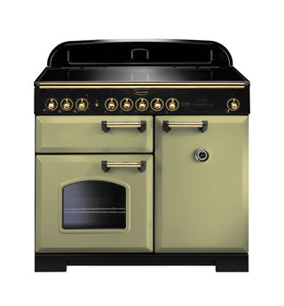 Rangemaster Classic Deluxe 100cm Induction Range Cooker With Brass Trim