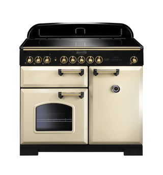 Rangemaster Classic Deluxe 100cm Induction Range Cooker With Brass Trim