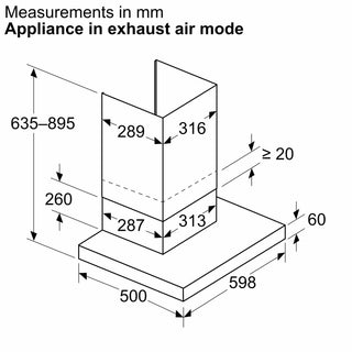 Bosch DWB65CC60B 60cm Chimney Hood