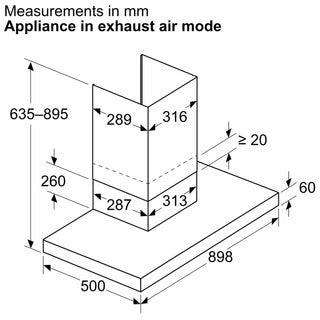 Bosch DWB95CC60B 90cm Chimney Hood