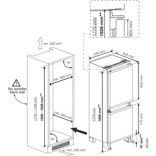 Hotpoint HPKH 1262B4 UK Integrated Frost Free Fridge Freezer