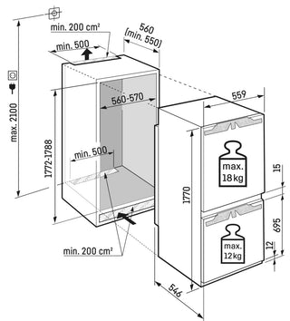 Liebherr ICNb5123 Integrated Frost Free Fridge Freezer