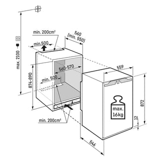 Liebherr IRe3900 Built-In 88cm Larder Fridge