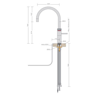 Quooker Fusion Round Boiling Water Tap with Pro3 Tank (3 Litres)