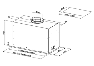 Bertazzoni KIN86MOD1XB Canopy Hood