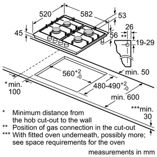 Bosch PCP6A6B90 Gas Hob