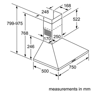 Neff D72PBC0N0B 70cm Chimney Hood