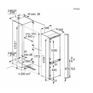 AEG NSC7N18ZES Integrated Frost Free Fridge Freezer