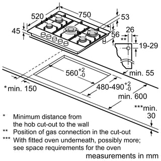 Bosch PCQ7A5I90 75cm Gas Hob