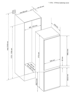 Sensis RFCMBI015470EW 70/30 Built In Frost Free Fridge Freezer