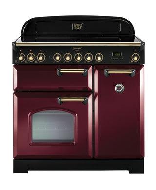 Rangemaster Classic Deluxe 90cm Ceramic Range Cooker With Brass Trim