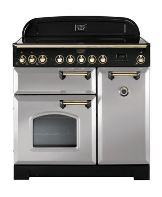 Rangemaster Classic Deluxe 90cm Ceramic Range Cooker With Brass Trim