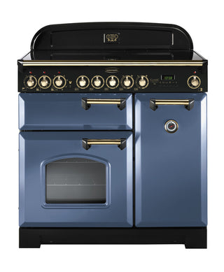 Rangemaster Classic Deluxe 90cm Ceramic Range Cooker With Brass Trim