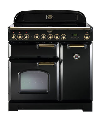 Rangemaster Classic Deluxe 90cm Induction Range Cooker With Brass Trim