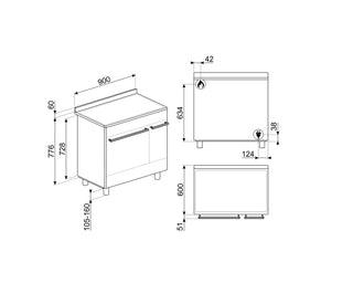 Smeg SCB92MXB 90cm Dual Fuel Range Cooker