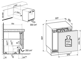 Liebherr URPd365i Built-Under Larder Fridge with Pull Out Drawer