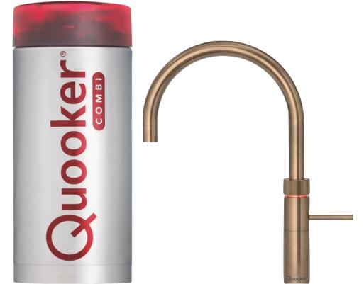 Quooker 2.2FRPTN COMBI Fusion Round Patinated Brass Boiling Water Tap