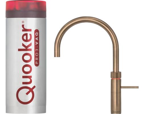Quooker 3FRPTN PRO3 Fusion Round Patinated Brass Boiling Water Tap