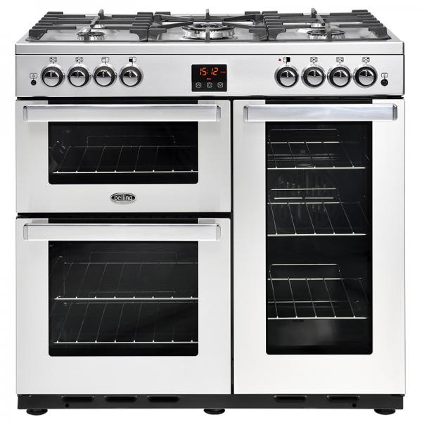 Belling 444444075 Professional Stainless Steel Cookcentre 90G Gas Range Cooker