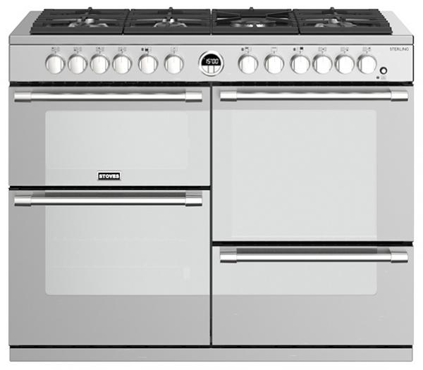 Stoves 444444502 S1100DF Sterling 110cm Stainless Steel Dual Fuel Range Cooker