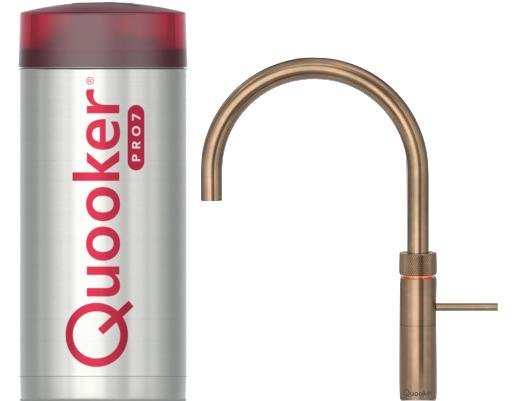 Quooker 7FRPTN PRO7 Fusion Round Patinated Brass Boiling Water Tap