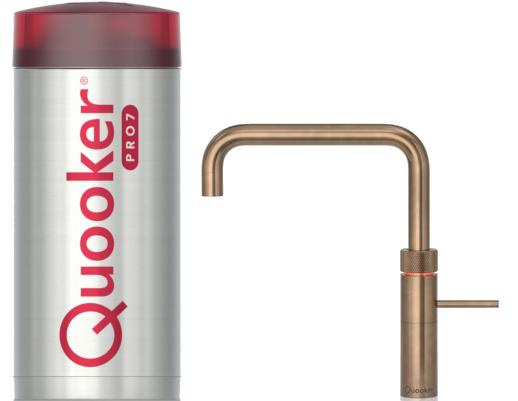 Quooker 7FSPTN PRO7 Fusion Square Patinated Brass Boiling Water Tap