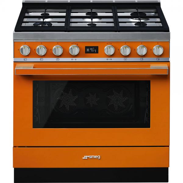 Smeg CPF9GPOR 90cm Portofino Orange Dual Fuel Range Cooker