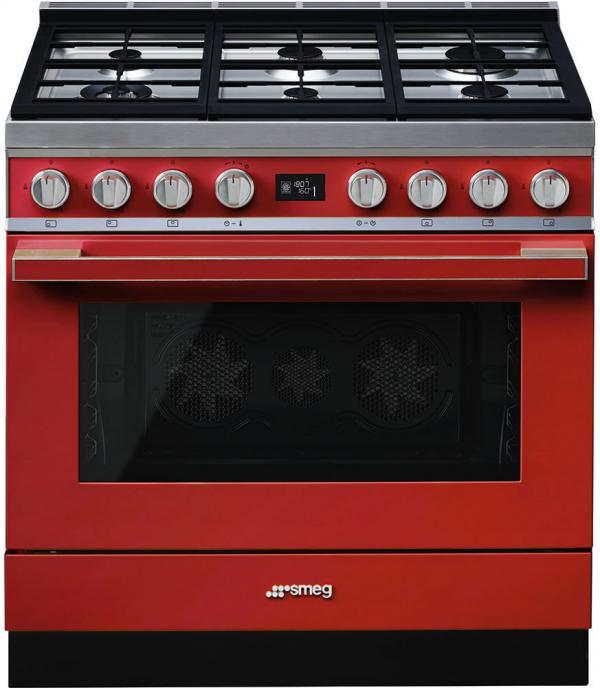 Smeg CPF9GPR 90cm Portofino Red Dual Fuel Range Cooker