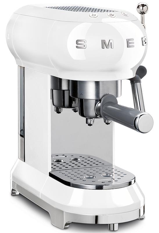 Smeg ECF01WHUK 50's Retro White Espresso Coffee Machine