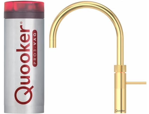 Quooker 3FRGLD PRO3 Fusion Round Gold Boiling Water Tap