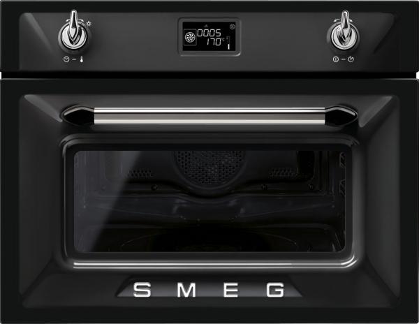 Smeg SF4920MCN1 45cm Built-In Black compact combination microwave oven
