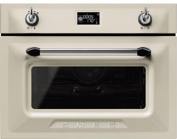 Smeg SF4920MCP1 45cm Built-In Cream Compact Combi Microwave Oven
