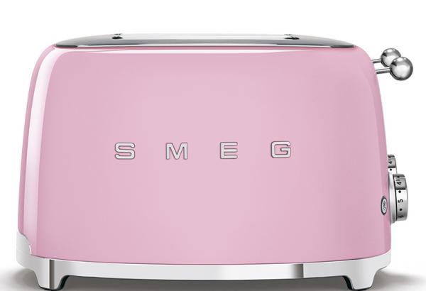 Smeg TSF03PKUK 50's Retro Pink 4 Slice Toaster